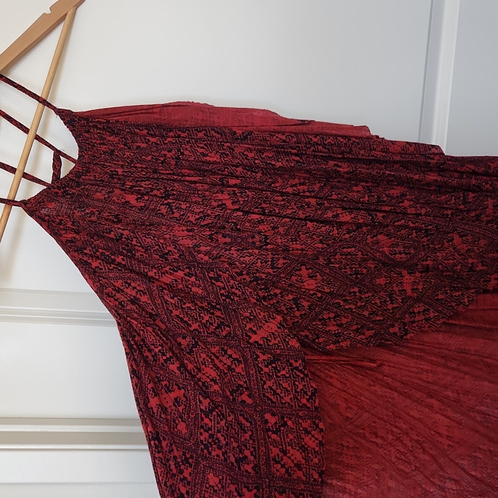 Free People Double Dutch red tunic tank top medium